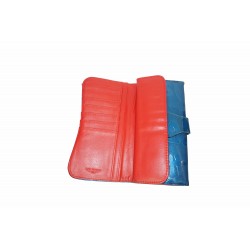 Billetera Vintage Azul/Rojo
