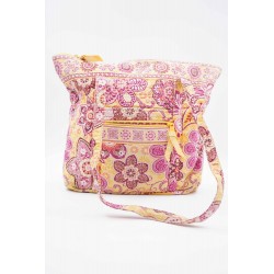 Tote amarillo con flores...